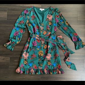 *Moving* Floral Mini Dress with Belt